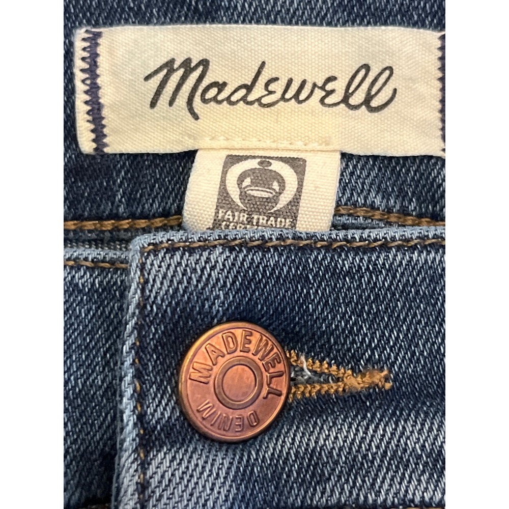 Madewell Mid-Rise Kick Out Jeans Dark Indigo Blue Flare Denim Size 32